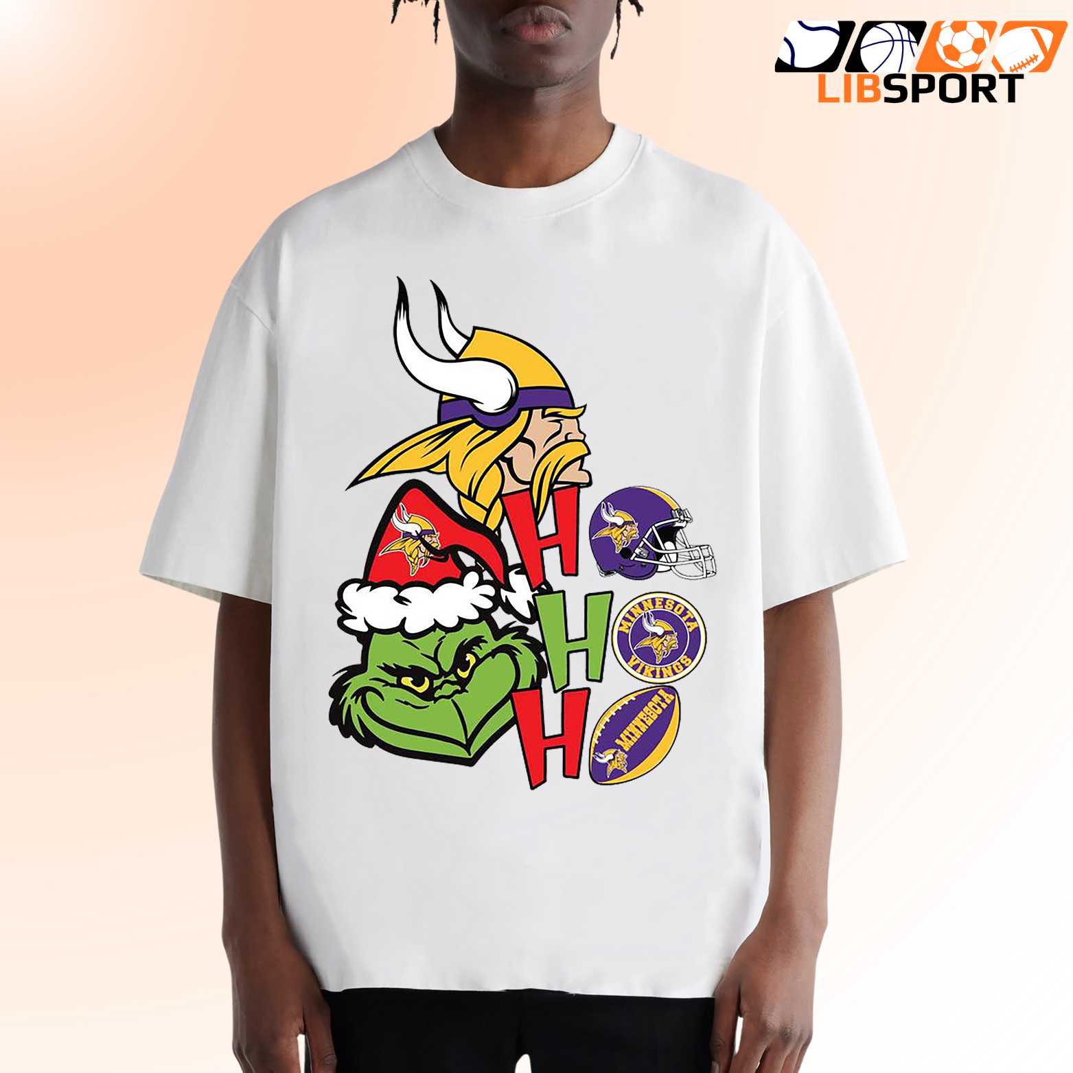 Minnesota Vikings Grinch Ho Ho Ho T Shirt, Funny Christmas Tee, Unisex Holiday Nfl Fan Shirt